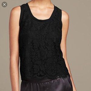 Banana Republic Black Scalloped Lace Tank